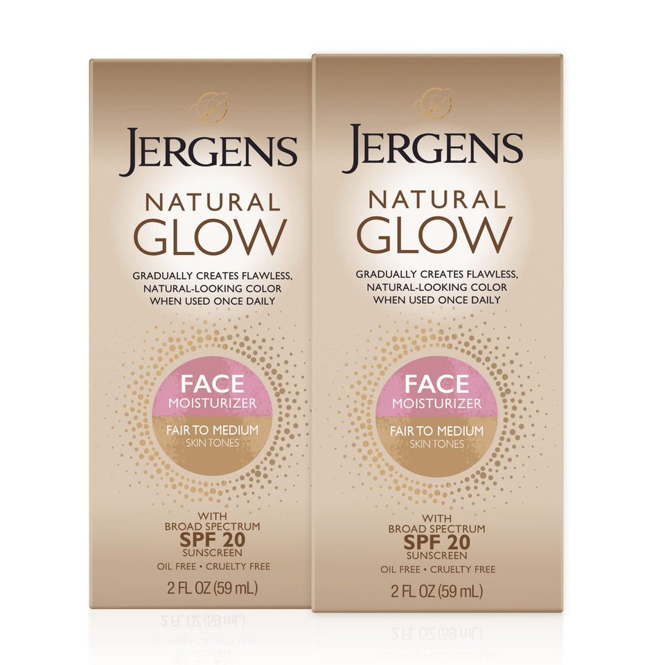 Jergens front packaging showing SPF 20 and daily glow benefits