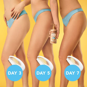 Jergens hydra gel being smoothed across arm for even tanning and moisture