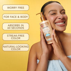 Back label close-up of Jergens listing hyaluronic acid and fragrance-free details