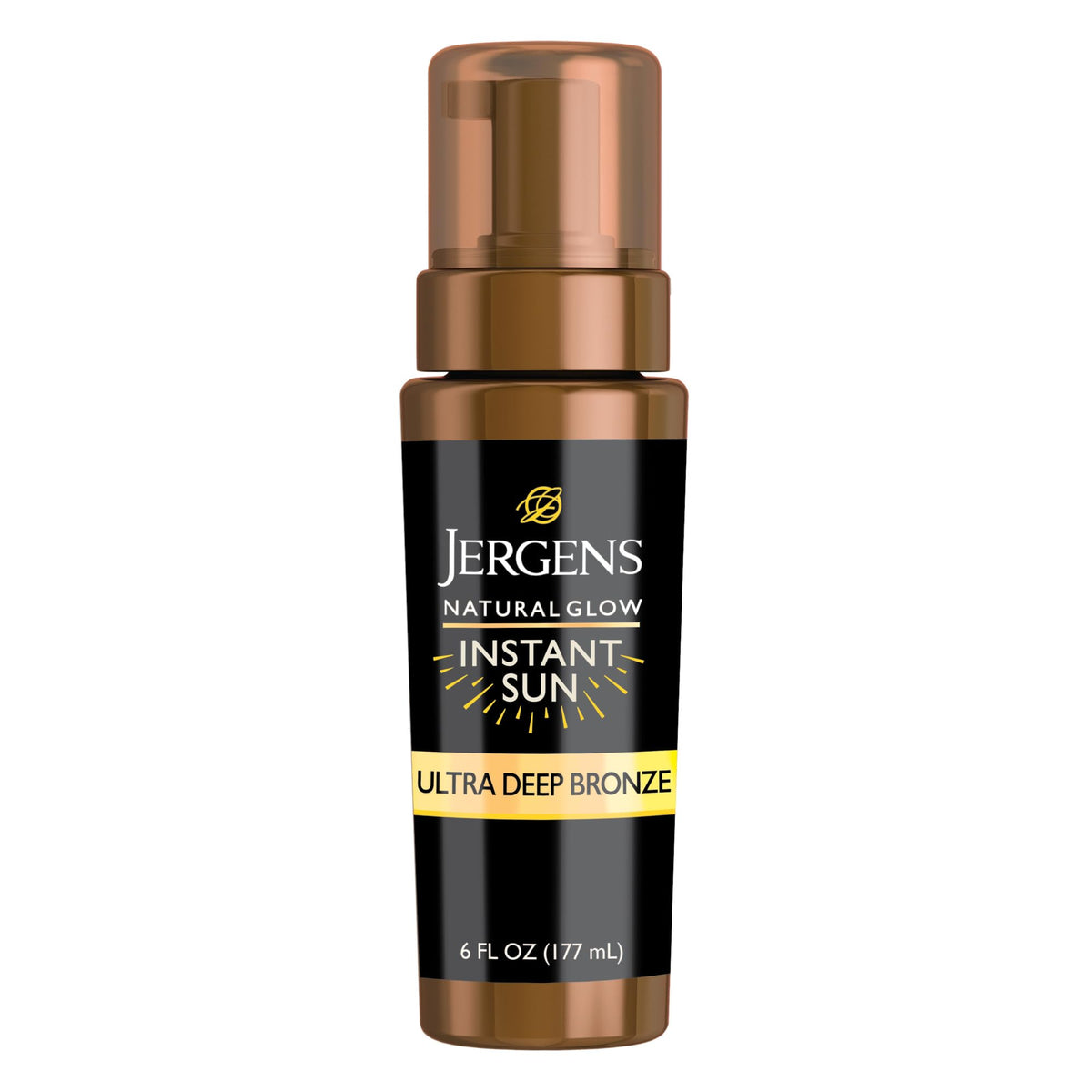 Jergens front packaging showing product name and deep tan benefit