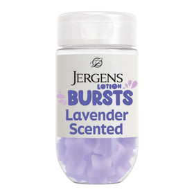 Jergens front packaging showing 38-count bursts and portability benefit