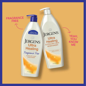 Jergens on bathroom counter lifestyle shot conveying daily routine ease