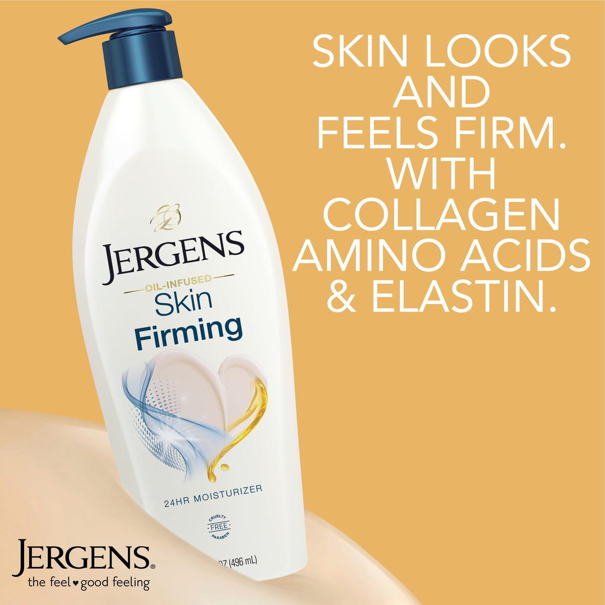Jergens texture close-up demonstrating creamy oil-infused hydration