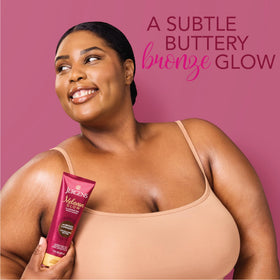 Jergens Melanin Glow pump dispensing lotion texture for easy application