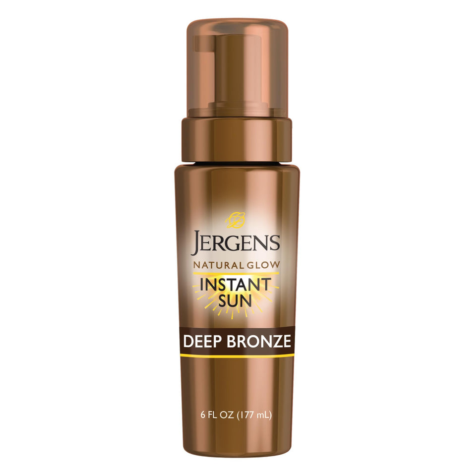 Jergens front packaging showing product and quick bronze benefit
