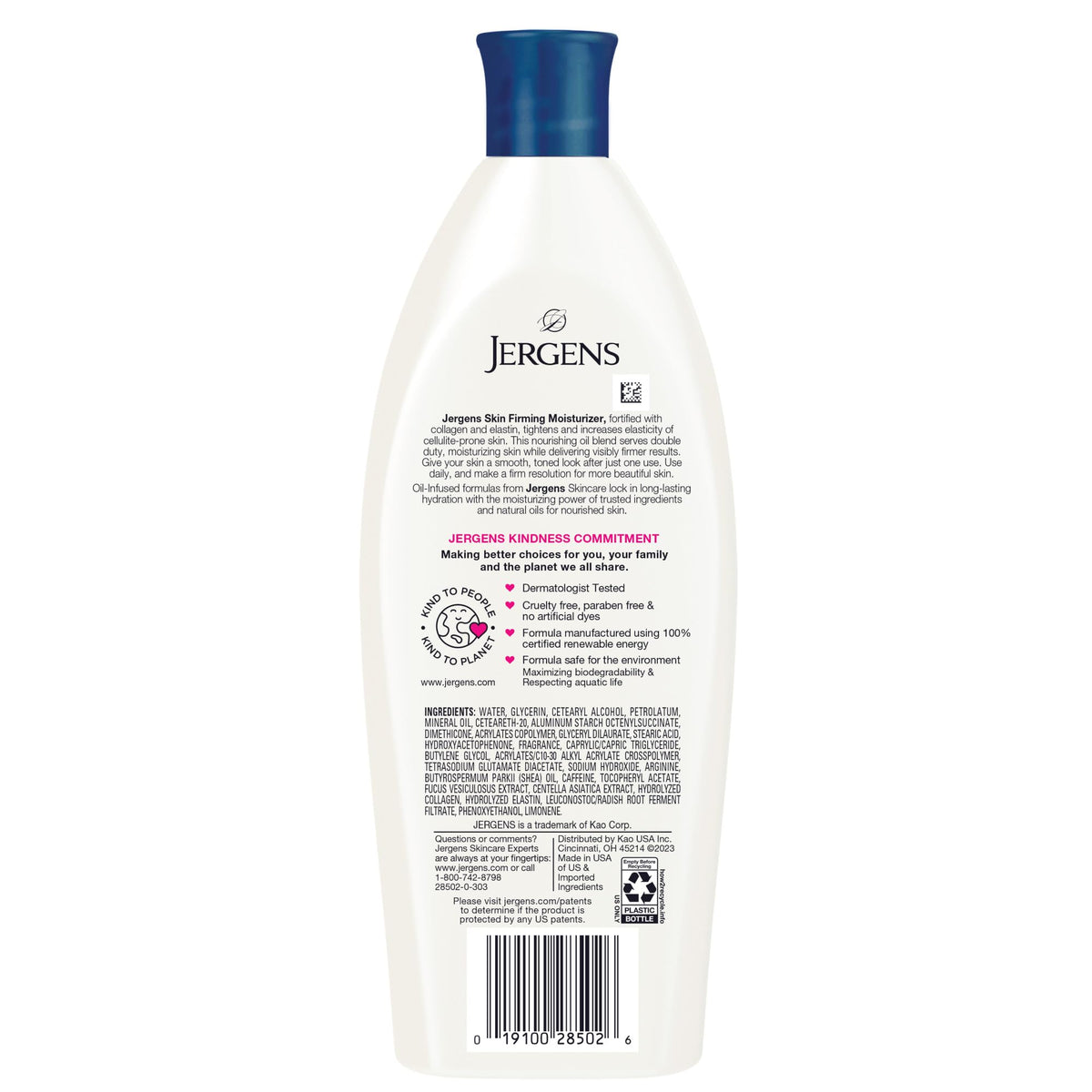 Jergens open cap and pump dispensing lotion for convenient application