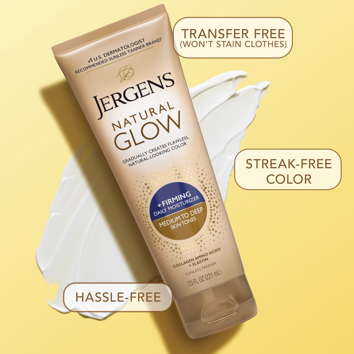 Back panel of Jergens packaging with directions and ingredient list visible