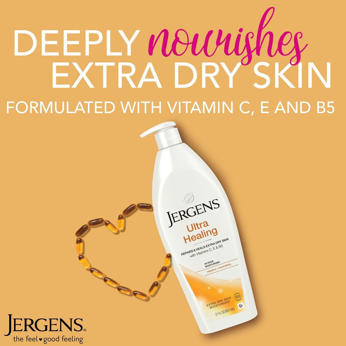 Jergens pump dispensing lotion for easy, controlled use