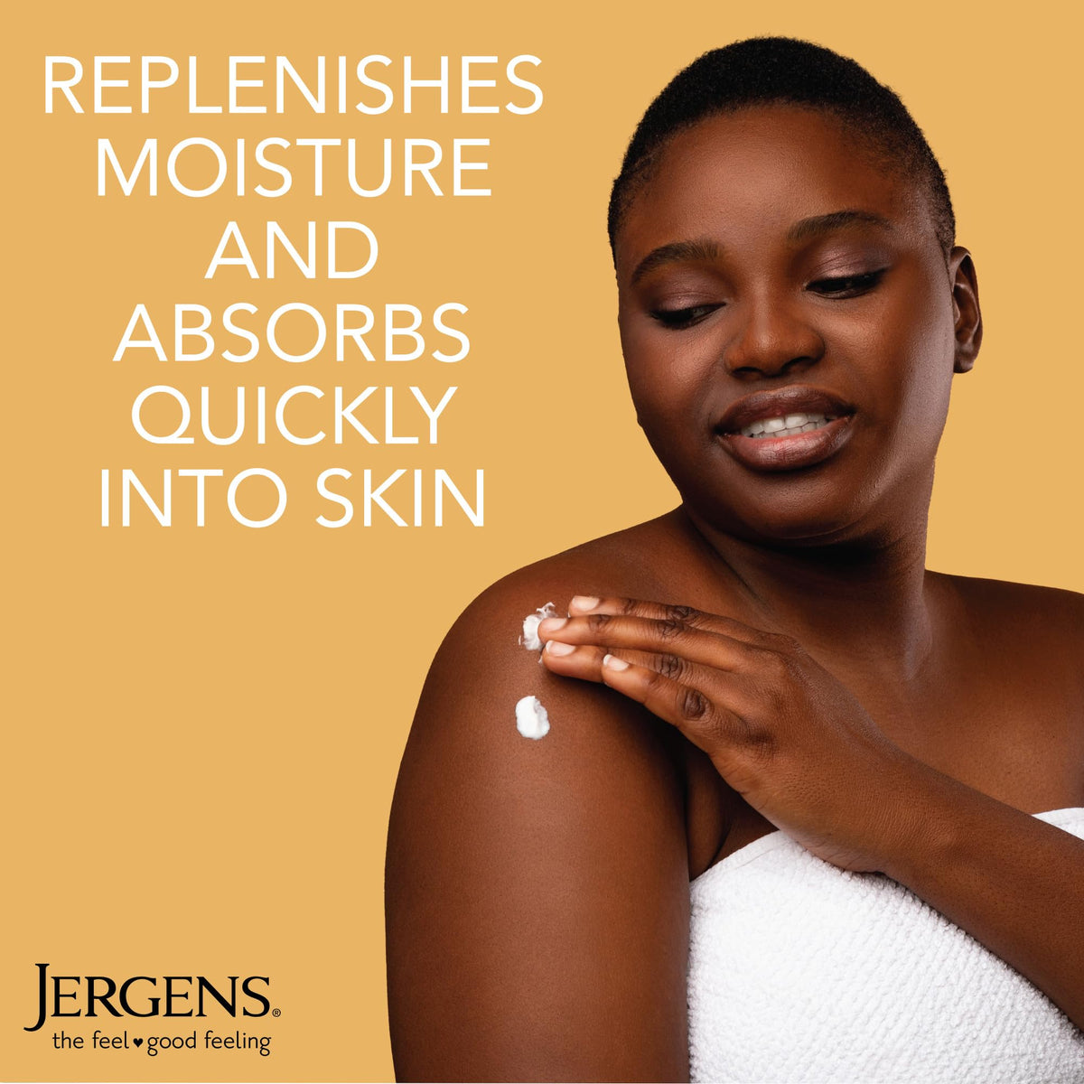 Jergens pump dispenser closeup highlighting easy application and control