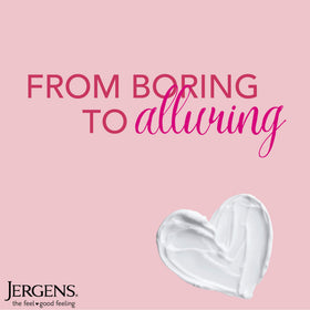 Jergens rose body butter label closeup showing rose and camellia ingredients