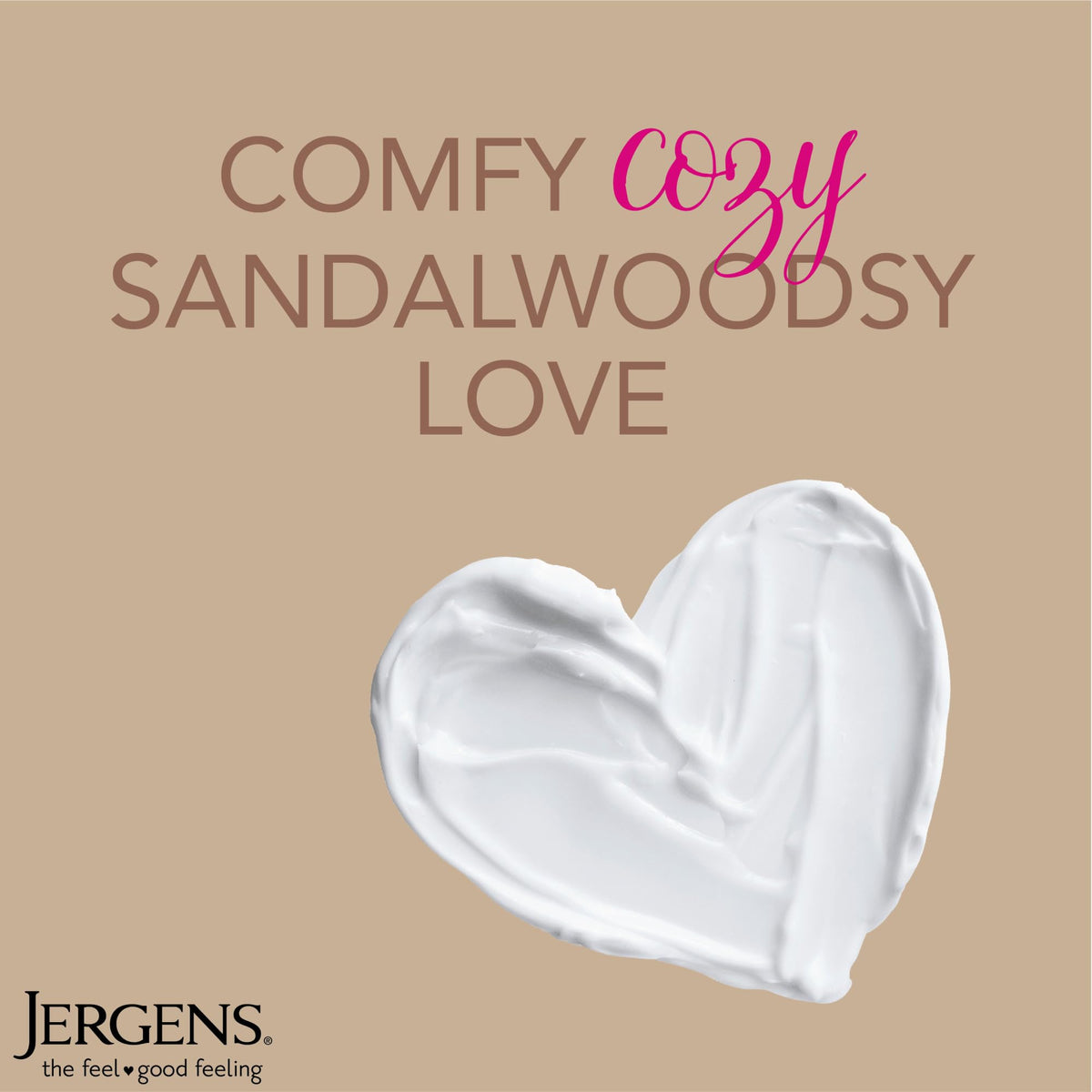 Jergens surrounded by cocoa shea mango ingredients, showcasing natural butters