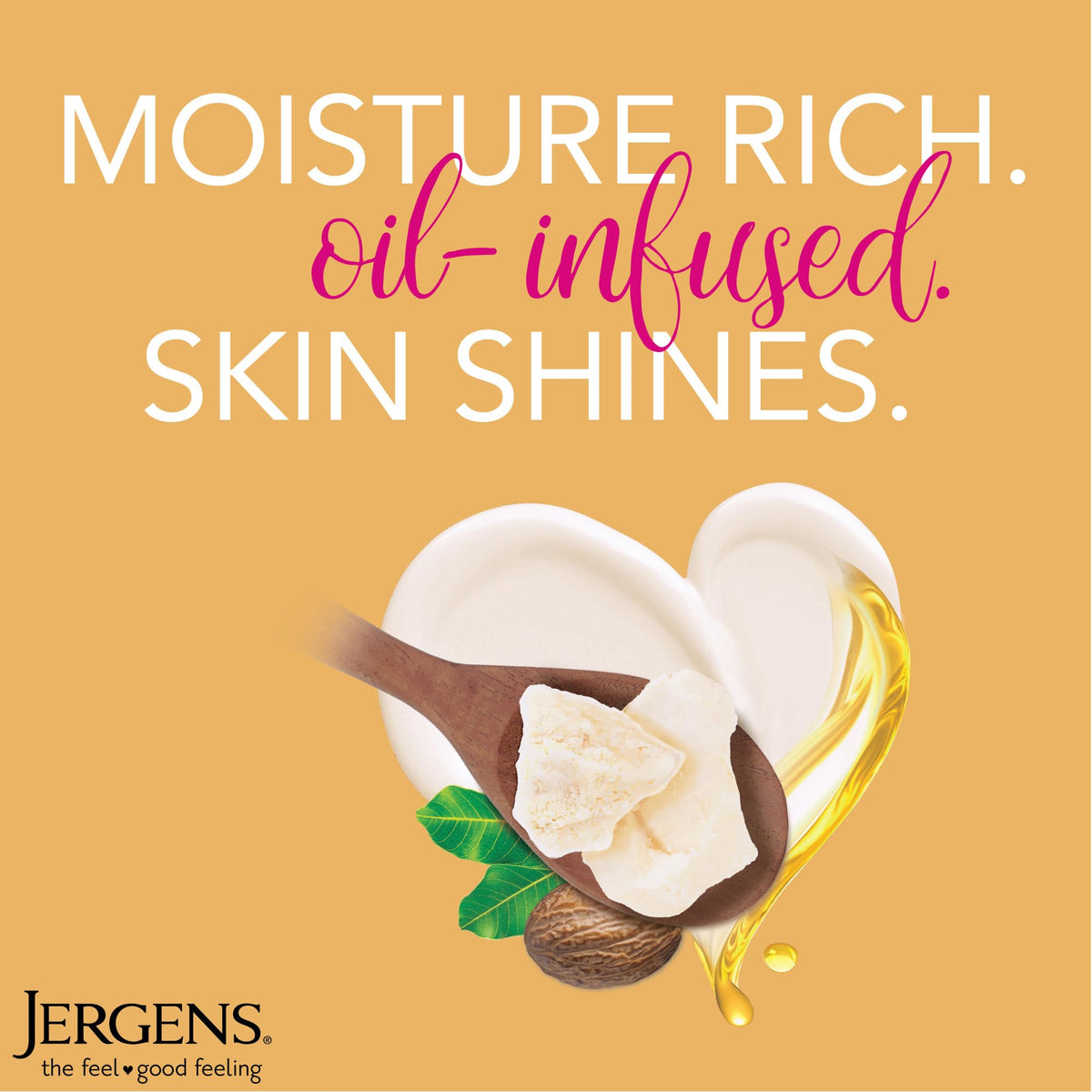 Jergens applying lotion to elbow to restore dry skin