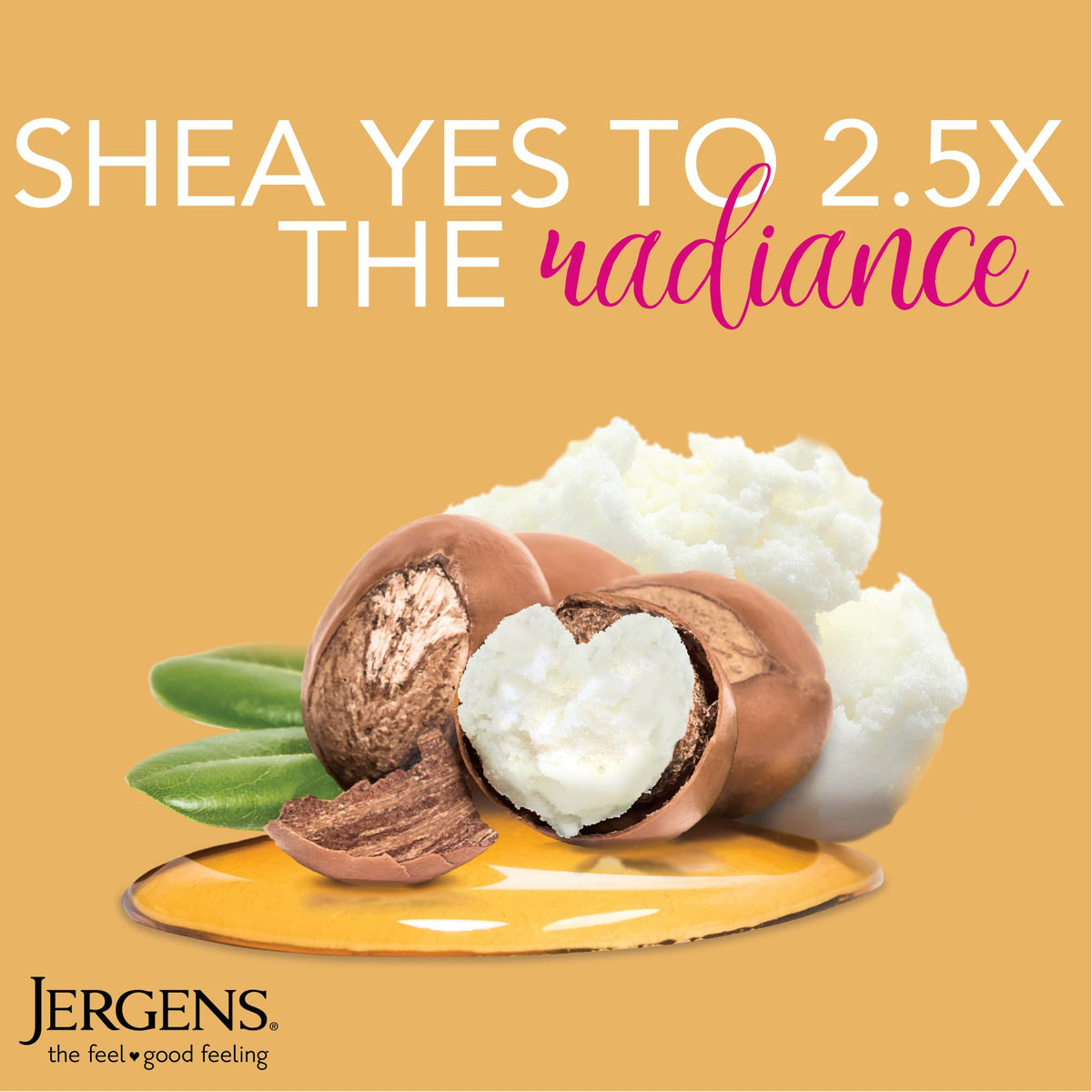 Jergens shea butter lotion texture close-up showing creamy spreadability