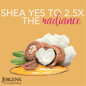 Jergens shea butter lotion texture close-up showing creamy spreadability