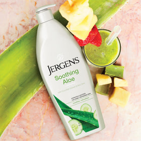 Close-up of Jergens label showing Hydralucence and usage directions