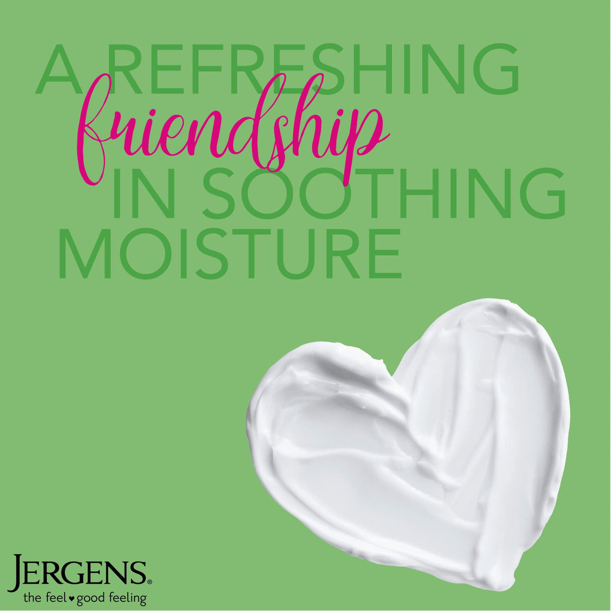 Jergens lotion texture close-up showing quick-absorbing smoothness