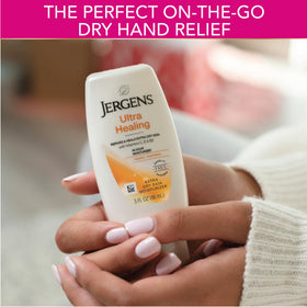 Jergens applying moisturizer to elbow to soften rough skin