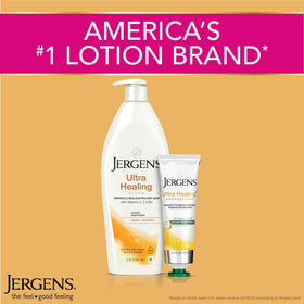 Jergens ingredients label highlighting HYDRALUCENCE and vitamin blend benefits