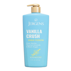 Jergens Vanilla Crush front packaging showing label and 14 fl oz size for easy selection
