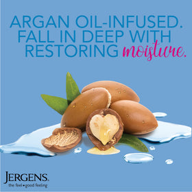 Jergens back label close-up displaying ingredients and usage directions for clarity