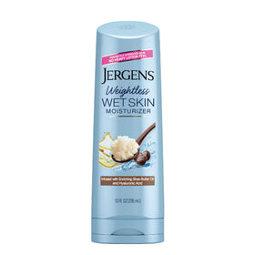 Jergens bottle front packaging showing product and benefit of hydrated skin