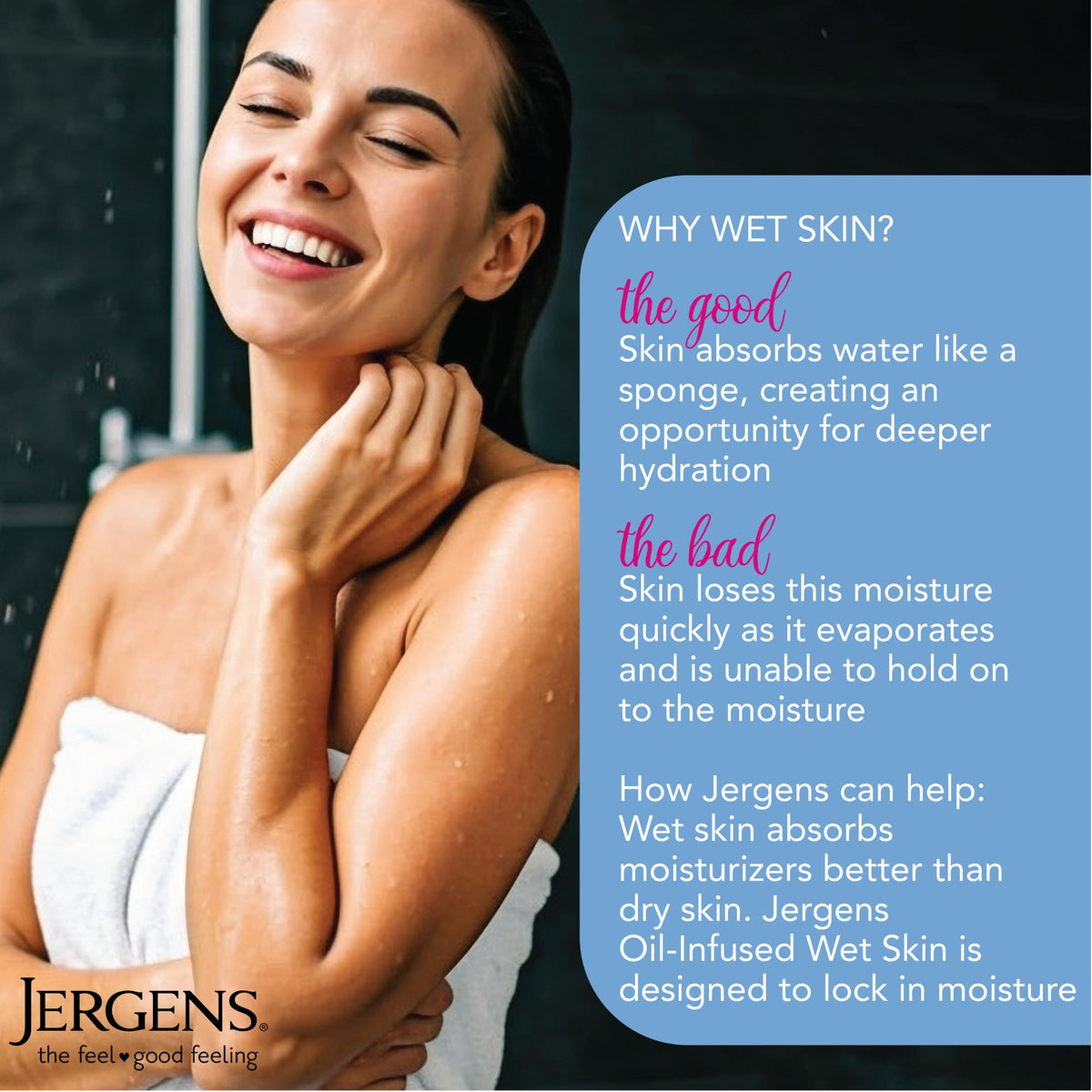 Jergens pump close-up dispenses lotion for easy control benefit