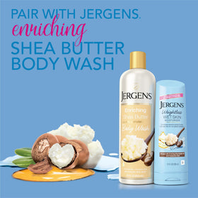 Jergens shea oil ingredient visual illustrating natural-derived moisture boost