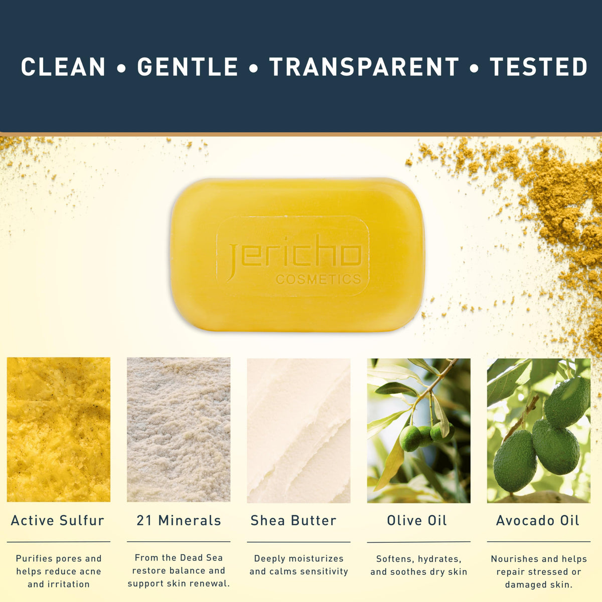Jericho label close-up showing ingredients list and transparency benefit