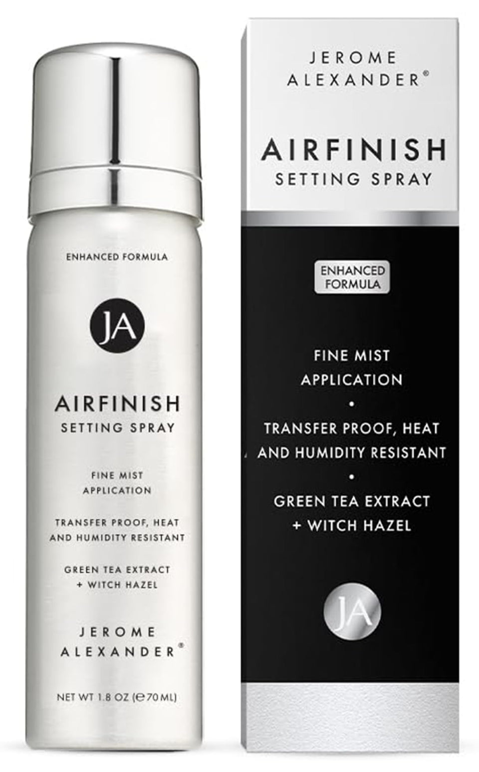 Jerome Alexander AirFinish front packaging showing sleek spray bottle and branding