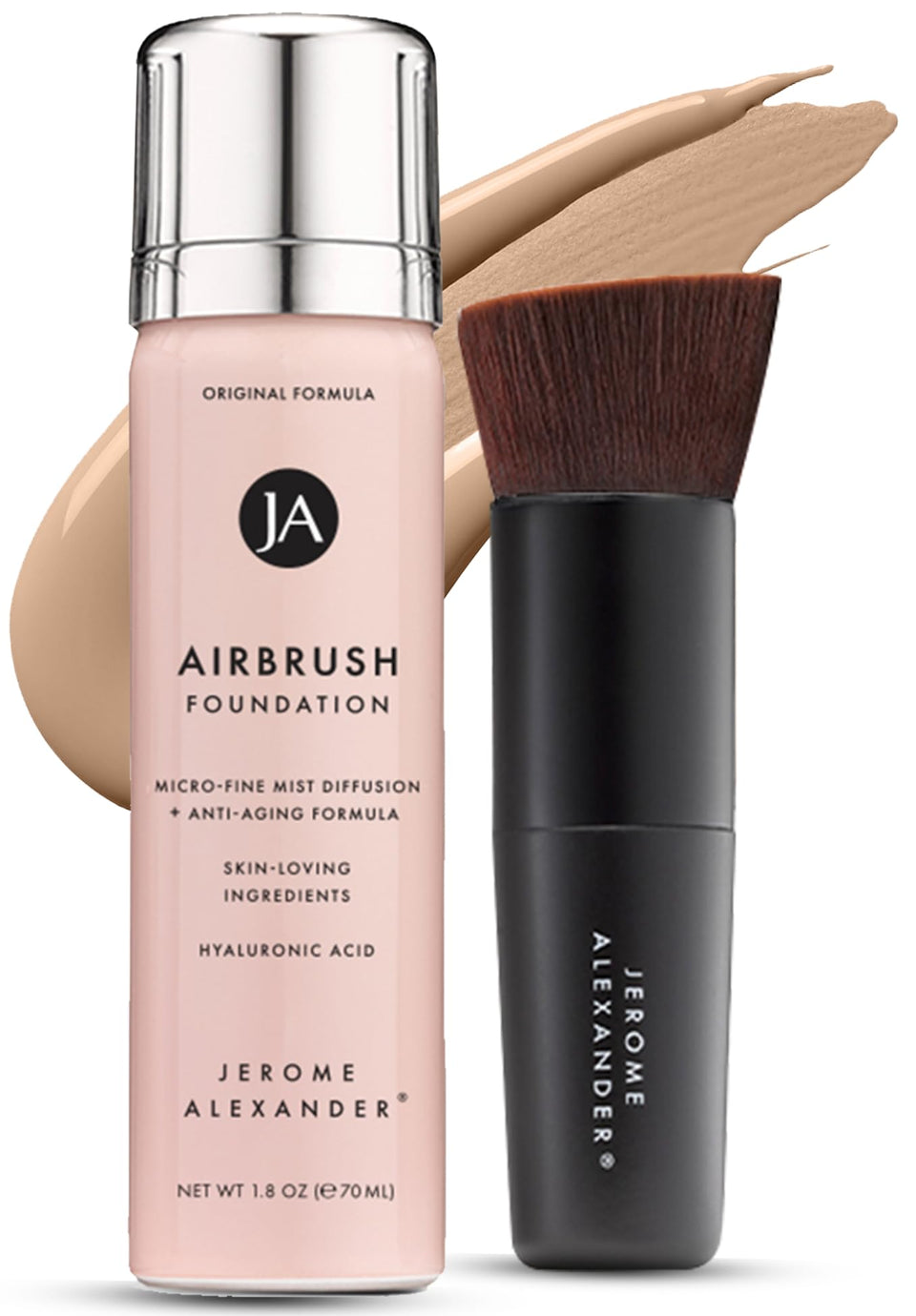 Jerome Alexander front packaging showing warm medium shade and benefits