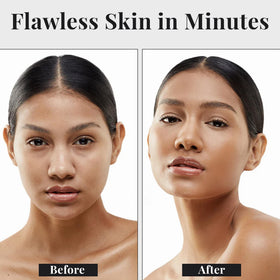 Jerome Alexander before-and-after pore blur comparison showing reduced pore appearance