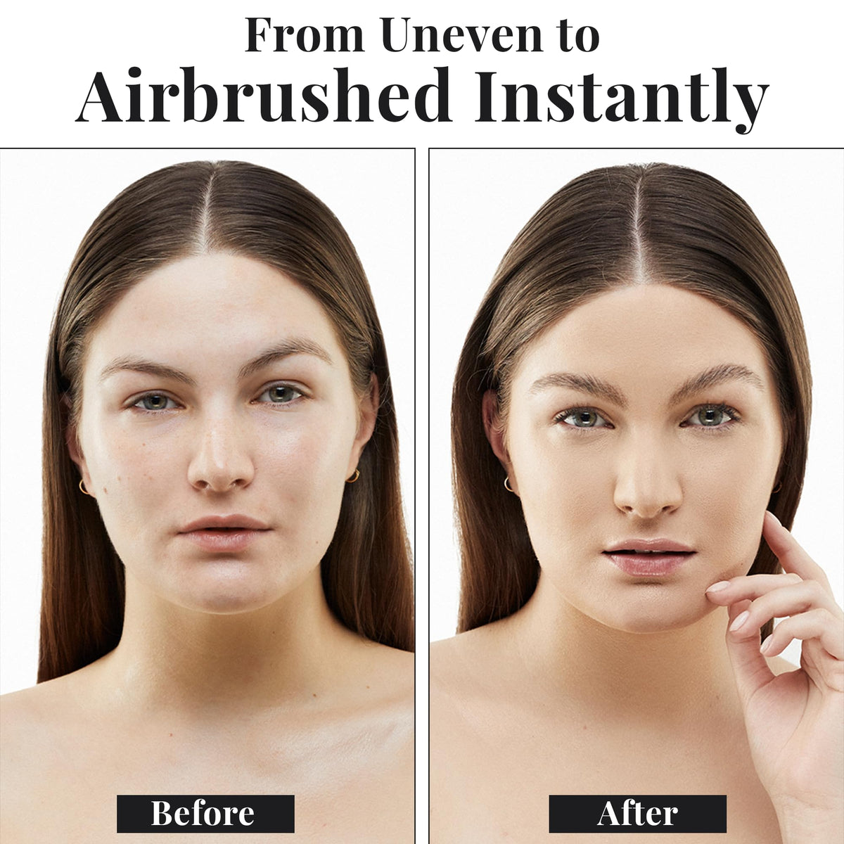 Jerome Alexander foundation texture blended on skin for smooth finish