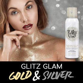 Jerome Russell glitter texture on hair demonstrating shiny finish
