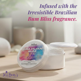 JerrBear’s lid and label detail displaying scent notes and ingredient clarity benefit