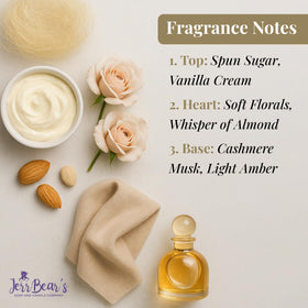 JerrBear’s powder on bathroom shelf styled with towels for spa-like daily comfort