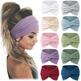 Jesries front packaging showing 10 colorful wide headbands, perfect for styling variety