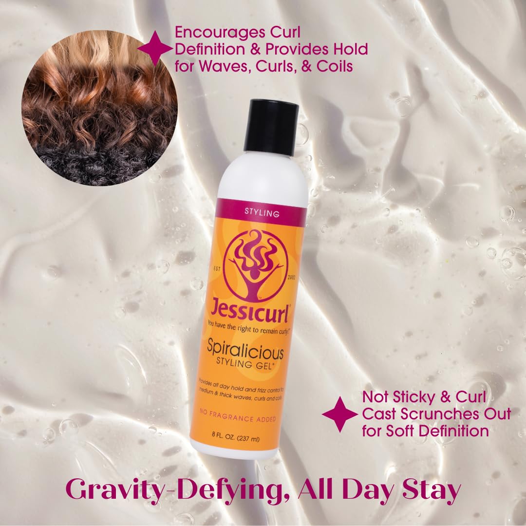 Jessicurl Spiralicious applied to wet curls demonstrating even distribution
