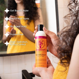 Jessicurl Spiralicious gel texture close-up highlighting smooth spreadability