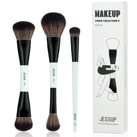 Jessup brushes front packaging showing cyan handles and set benefits