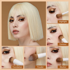 Jessup eye brushes array laid out to show blending, shader, liner and pencil brush variety