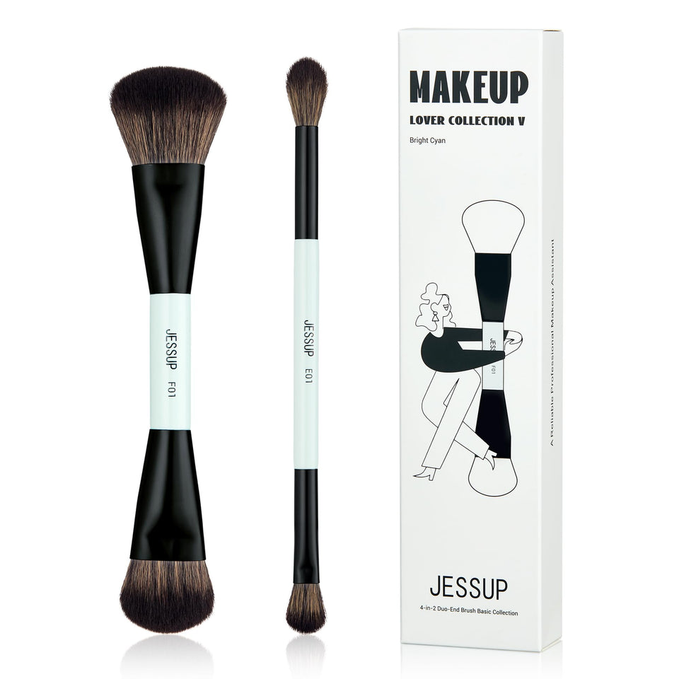 Jessup front packaging showing bright cyan handles and dual-ended design for travel convenience