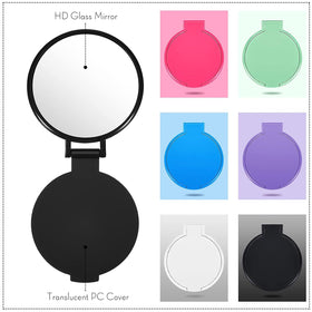 Jetec folding mirror opened and propped as a stand for hands-free makeup checks