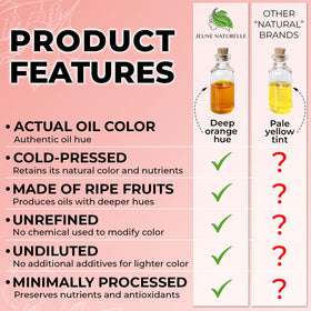 Jeune Naturelle pouring oil into palm demonstrating easy absorption and hydration