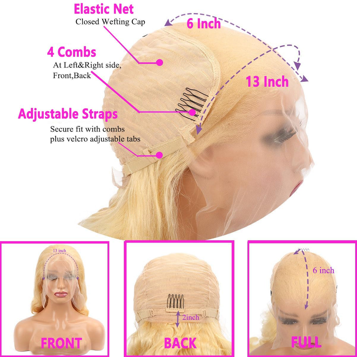 Jewhaut body wave texture 28 inch blonde showing soft waves and salon-like movement