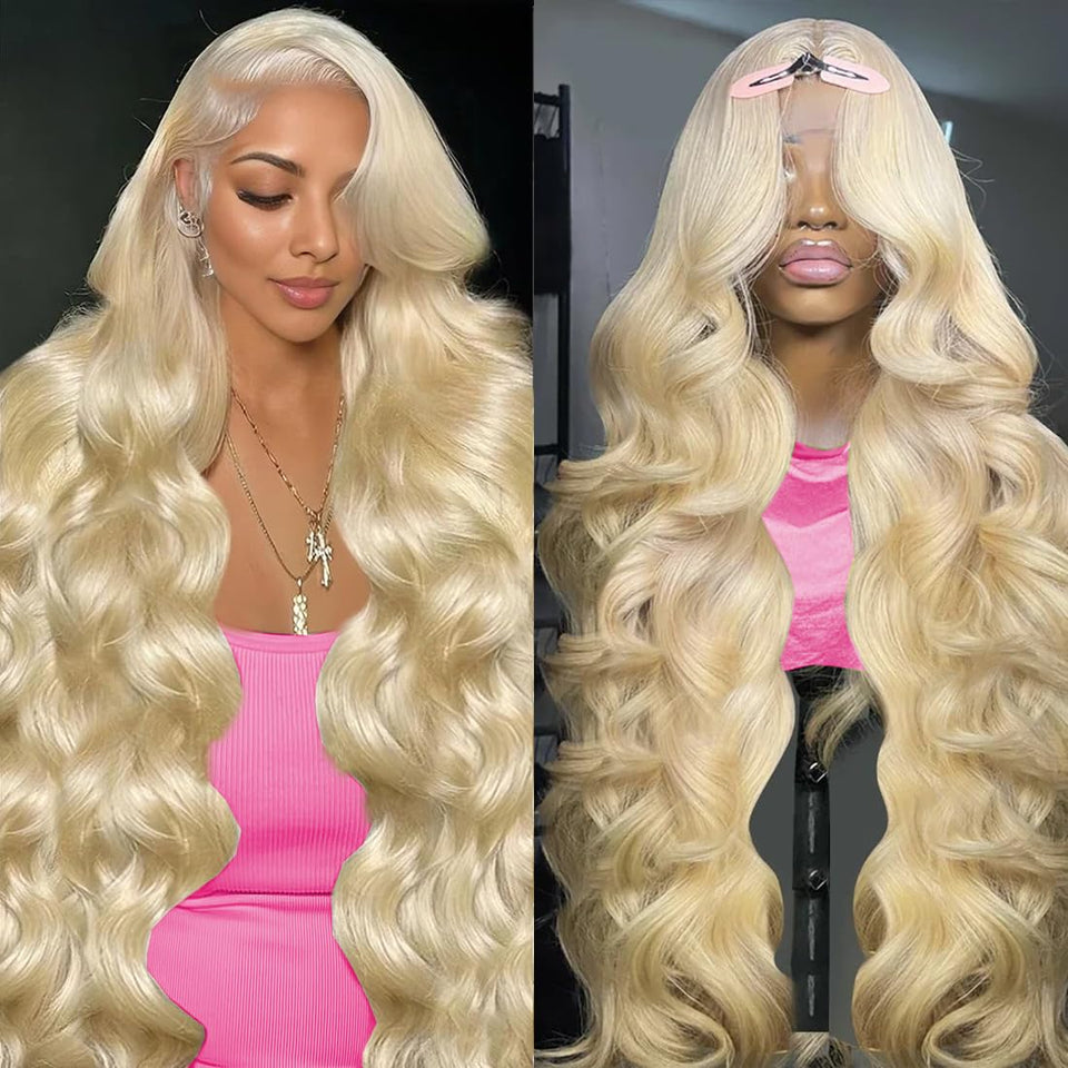 Jewhaut front view 613 blonde wig showing natural hairline and full body for realistic styling