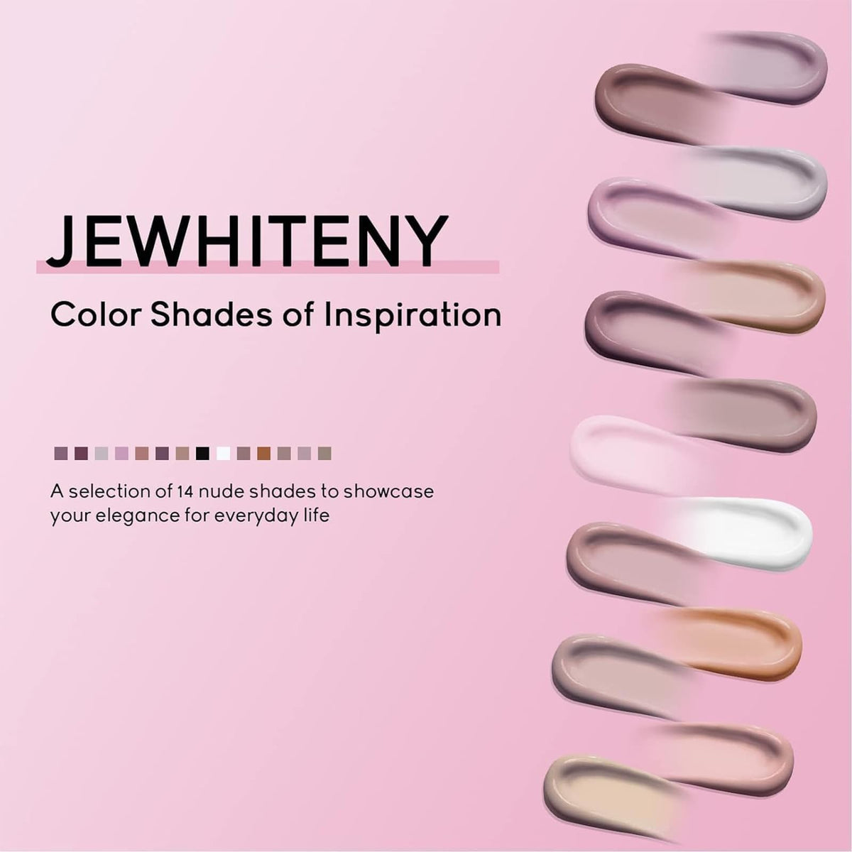 JEWHITENY array of 14 poly gel tubes, trendy color selection for seasons