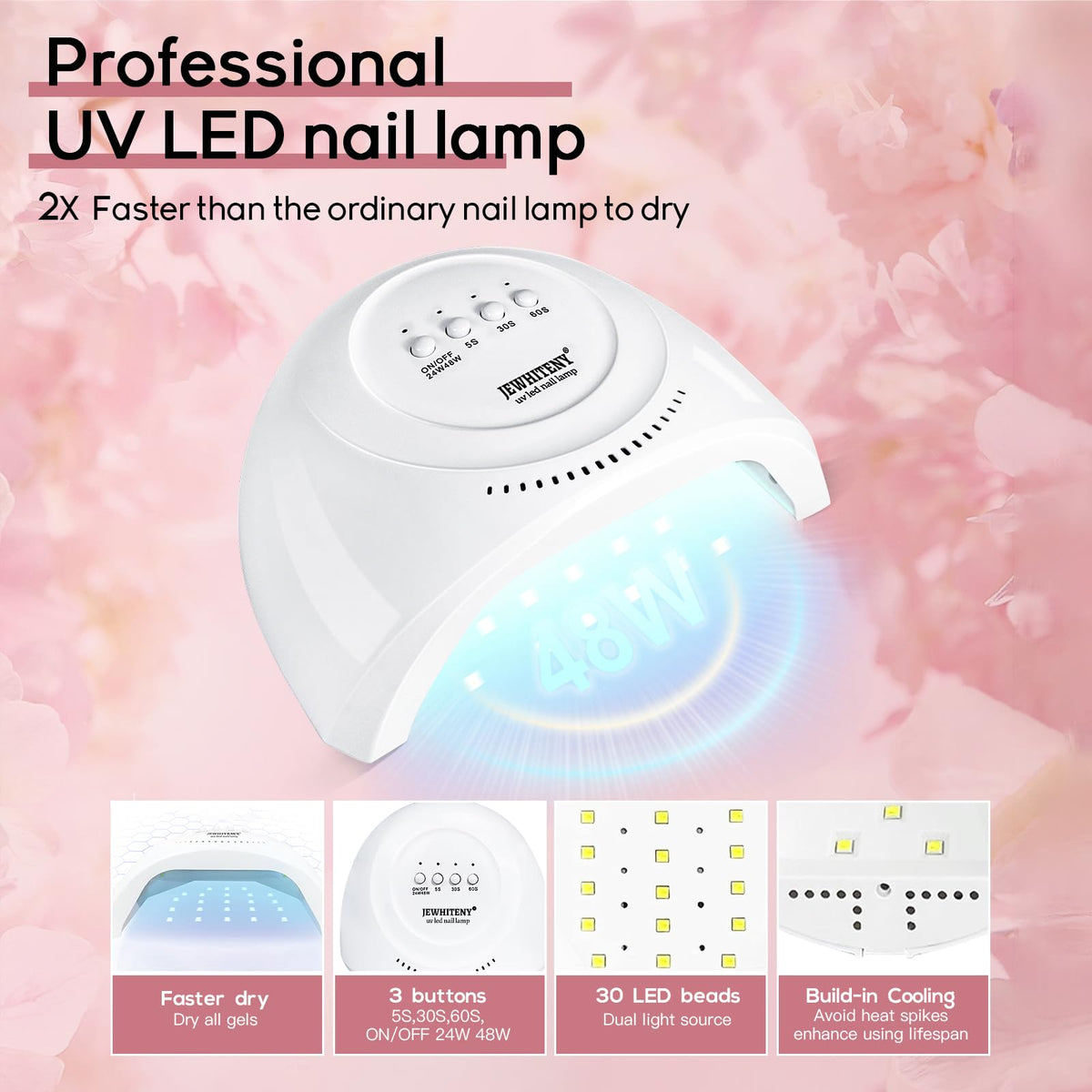 JEWHITENY 100 dual nail forms in sizes for precise fitting