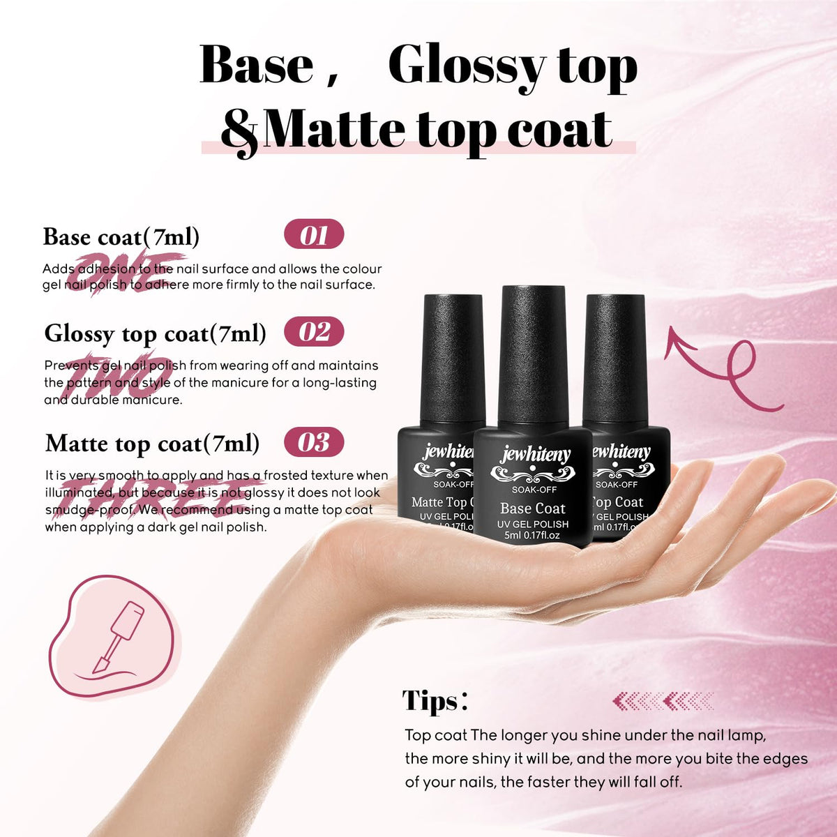 JEWHITENY lifestyle image of woman applying gel polish for salon results