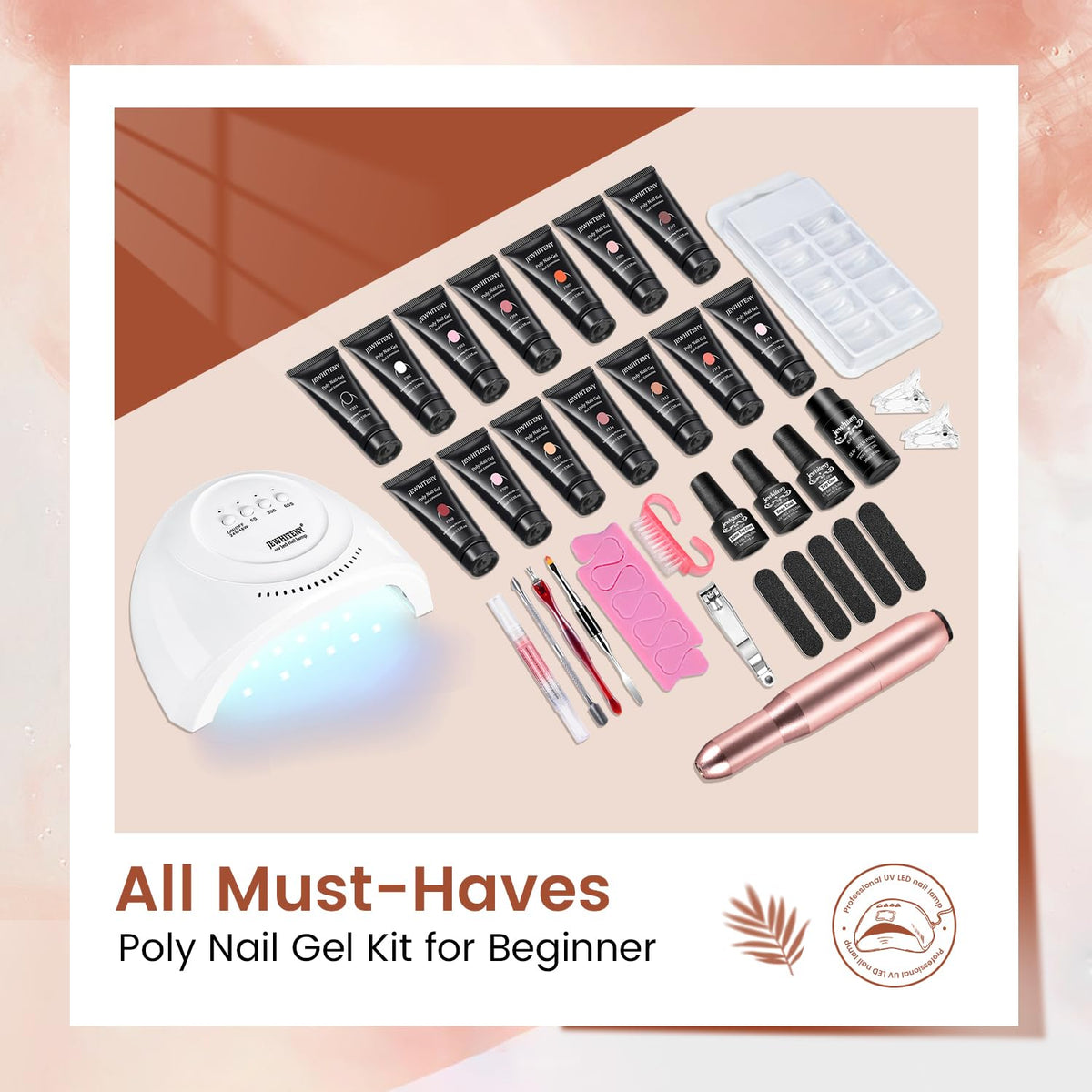 JEWHITENY 48W UV nail lamp curing gels quickly for fast results