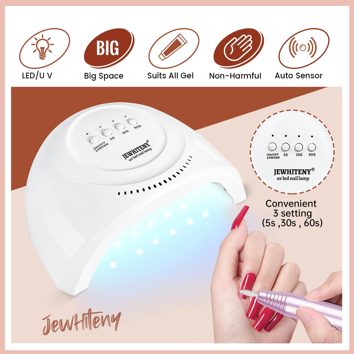 JEWHITENY dual nail forms and tips demonstrating precise shaping
